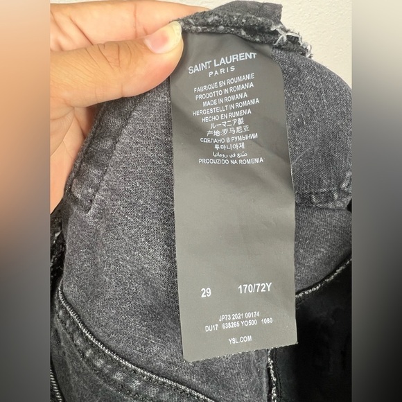 Saint Laurent Black Skinny Jeans d05 w/sk-mw Size 29 - Picture 9 of 12